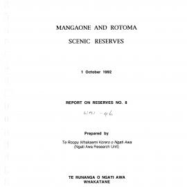 Wai 46_INQ_A010_REPORT N.8 - Mangaone and Rotoma Scenic Reserves - 1 Oct 1992