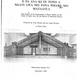 Wai 46_INQ_A022_Information Booklet N.1 - Mataatua Whare - 1989