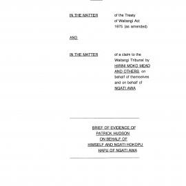 Wai 46_INQ_A029_Brief Evidence of Patrick Hudson on behalf of Himself and Ngati Hokpu hapu of Ngati Awa