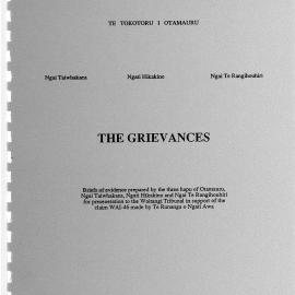 Wai 46_INQ_A033_The Grievances Briefs of Evidence by Te Tokotoru i Otamauru