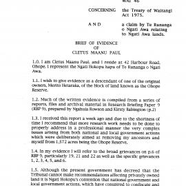 Wai 46_INQ_A036_Brief of Evidence of Cletus Maanu Paul