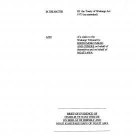 Wai 46_INQ_A038_Brief of Evidence of Charlie Te Nani Vercoe - Ngati Kahupake Hapu
