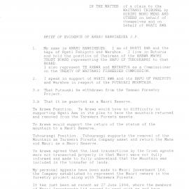 Wai 46_INQ_A043_Brief Evidence of Anaru Rangiheuea