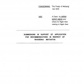 Wai 46_INQ_A044_Submissions in Support of Application for Recc in respect of Wharenui Mataatua