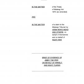 Wai 46_INQ_A048_Brief of Evidence of Jimmy Peri on behalf of himself and Ngati Tuariki