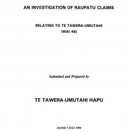 Wai 46_INQ_A049_An Investigation of Raupatu Claims RE To Te Tawera-Umutahi
