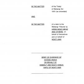 Wai 46_INQ_A050_Brief of Evidence of Katene Iraka on behalf of Ngati Hamua