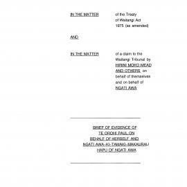Wai 46_INQ_A060_Brief of Evidence of Te Orohi Paul on behalf of Ngati Tamaki-Makaurau