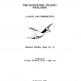 Wai 46_INQ_A063_Research Briefing N. 13 RE The Rangitaiki (Plains) Wetlands