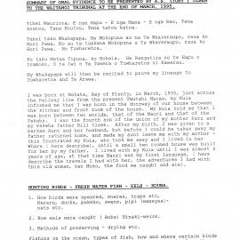 Wai 46_INQ_E012_Summaru of Oral Evidence to be presented by A.A Olsen to the Waitngi Tribunal at The End of March 1995