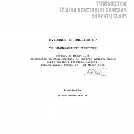 Wai 46_INQ_E020_Tuwharetoa Te Atua Reretahi Raupatu Claim - Evidence in English