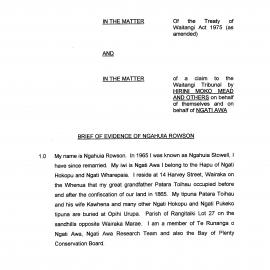 Wai 46_INQ_B010_Brief Evidence of Ngahuia Rowson