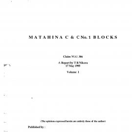 Wai 46_INQ_F002_REPORT V 1 RE Matahina C & C N1 Blocks 17 May 1995