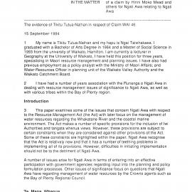 Wai 46_INQ_B023_Evidence of Tikitu Nathan RE Wai 46 Claim