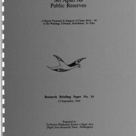 Wai 46_INQ_B024_Research Briefing Paper N 14 - Ngati Awa Lands Set Apart as Public Reserves - 12 Septemeber 1994