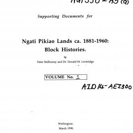 Wai 46_INQ_M022 (a) part 2_Supporting Documents for Ngati Pikiao Lands - Volume 1