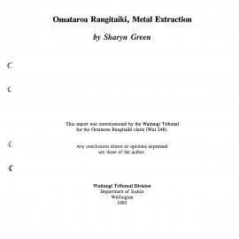 Wai 46_INQ_C001_Omataroa Rangitaiki, Metal Extraction by Sharyn Green