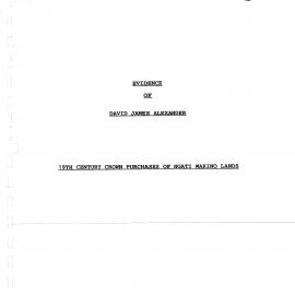 Wai 46_INQ_G004_Evidence of David J Alexander RE Ngati Makino Lands - June 1995