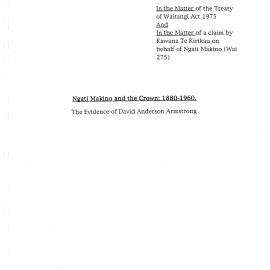 Wai 46_INQ_G006_Evidence by David A Armstrong RE Ngati Makino and the crown 1880-1960