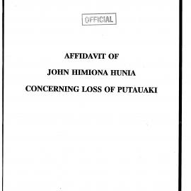 Wai 46_INQ_G007 (d)_Affidavit of John Himiona Hunia Concerning Loss of Putauaki