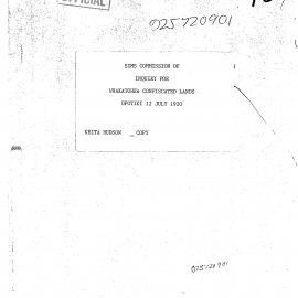 Wai 46_INQ_G008_Commission of Inquiry RE Whakatohea Confiscated lands - Opotiki 0 12 July 1920