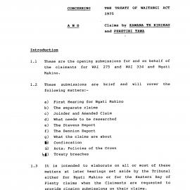 Wai 46_INQ_G011_Claim by Kawana Te Kirikau & Peretini Tawa - 19 June 1995