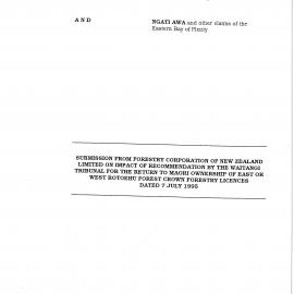 Wai 46_INQ_H001_Submissions from Forestry Corporation RE Return of Putauaki - 7 July 1995