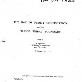 Wai 46_INQ_H002_THE BOP Confiscation and the Tuhoe Tribal Boundary - 11 August 1995