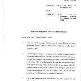 Wai 46_INQ_M033_Brief of Evidence of Gavin Motai Park RE Wai 411