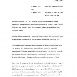 Wai 46_INQ_M047_Claim by Beverly & Gavin Motai Park RE WAI 411