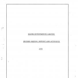 Wai 46_INQ_M051_Maori Investments Limited - Second Annual Report and Accounts - 1970