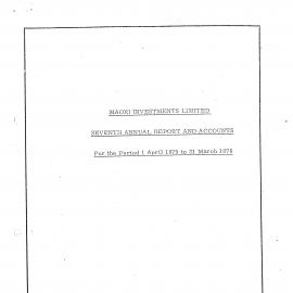 Wai 46_INQ_M056_Maori Investments Limited - Seventh Annual Report and Accounts - For the period 1 April 1975 to 31 March 1976
