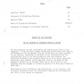 Wai 46_INQ_M063_Report of The Auditors - To The Members of Tarawera Forests Limited