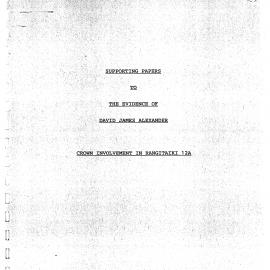 Wai 46_INQ_H007 (a)_Supporting Papers to the evidence of David James Alexander RE Crown Involvement in Rangitaiki 12A