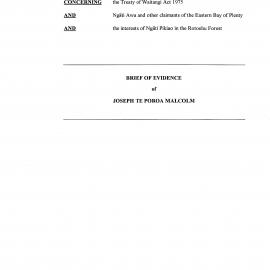 Wai 46_INQ_H008_Brief of Evidence RE Rotoehu Forest - Joseph Te Poroa Malcolm