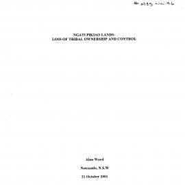 Wai 46_INQ_M085_Report RE Ngati Pikiao Lands - Loss of Tribal Ownership and Control - 21 October 2001