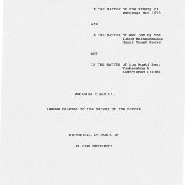 Wai 46_INQ_H009_Matahina C & C1 - Issues related to survey