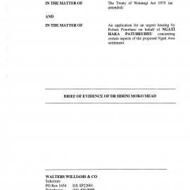 Wai 46_INQ_M087_Brief of Evidence of Dr Hirini Moko Mead