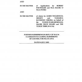 Wai 46_INQ_M089_Further Submissions in Reply to Wai 36 - 8 July 2002