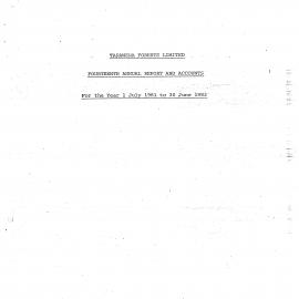 Wai 46_INQ_M093_Tarawera Forests Limited - Fourteenth Annual Report and Accounts - 1 July 1981 to 30 June 1982