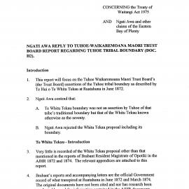 Wai 46_INQ_H016_Ngati Awa response to Tuhoe RE Tuhoe Boundary