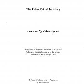 Wai 46_INQ_H017_REPORT The Tuhoe Tribal Boundary - An Interim Ngati Awa Response - 20 September 1995