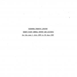 Wai 46_INQ_M100_Tarawera Forests Limited - Twenty-First Annual Report and Accounts for the year 1 July 1989 to 30 June 1989