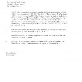 Wai 46_INQ_M115 (a)_Letter RE Tarawera Forest - Harris Martin - 19.09.2000
