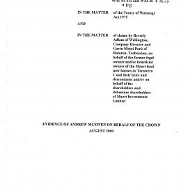 Wai 46_INQ_M117_Evidence of Andrew MCEWEN on behalf of The Crown - August 2000