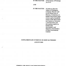 Wai 46_INQ_M118_Supplementary Evidence of John Battersby - August 2000
