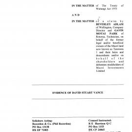 Wai 46_INQ_M120_Evidence of David Stuart Vance
