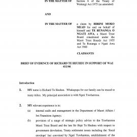 Wai 46_INQ_M121_Brief of Evidence of Richard Te Heuheu in Support of WAI