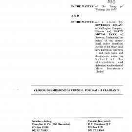 Wai 46_INQ_M124_Closing Submissions of Counsel for WAI 411