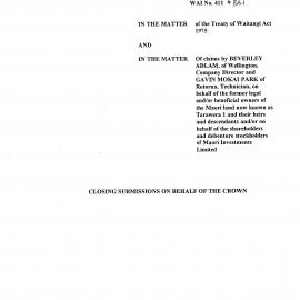 Wai 46_INQ_M125_Closing Submissions on Behal of The Crown